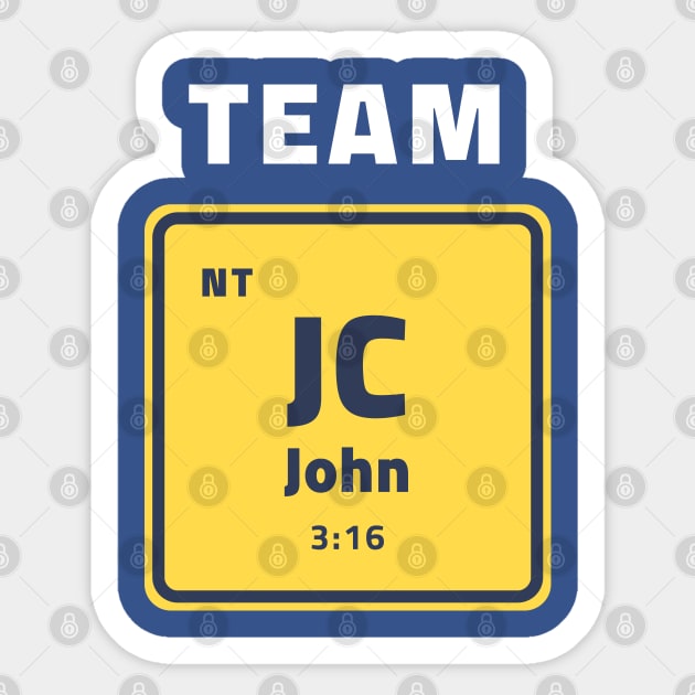 Team Jesus Christ John 3:16 Sticker by Mission Bear